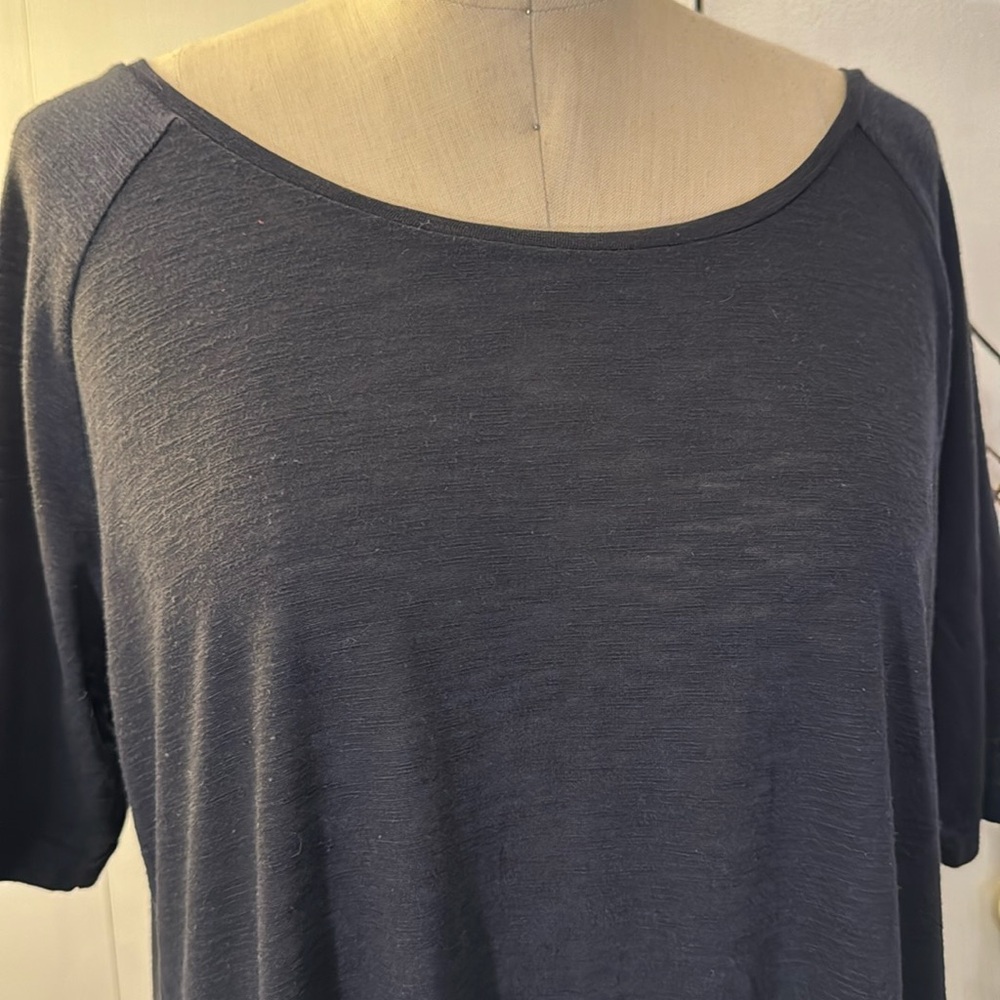 Soft Surroundings high low hem scoop neck short sleeve T-shirt - Picture 2 of 6